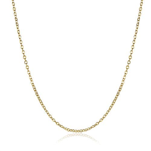 Image of BODYA 1.5 MM Twisted Rope Curb Chain Necklace Italian Thin Strong Lobster Clasp Yellow Gold
