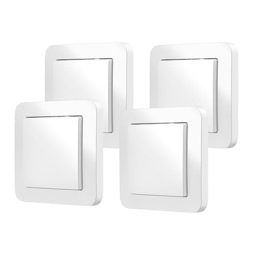 Image of Bosch Smart Home wall switch for smart actuators, space-saving installation in connector socket, for Bosch Smart Home light/shutter control II, relay or dimmer, 4-piece set