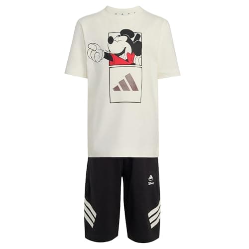 Image of adidas Unisex Kids Disney Mickey Mouse Set Track_Suit, off white/black, 9-10 Years