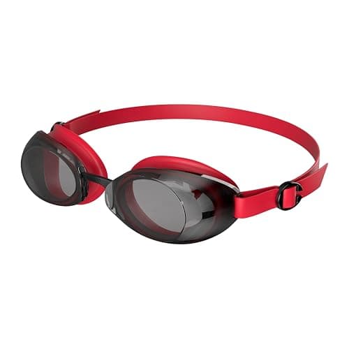 Image of Speedo Unisex-Adult Jet 2.0 Swimming Goggles | Swim | Enhanced Vision, Fed Red/Black/Smoke, One Size