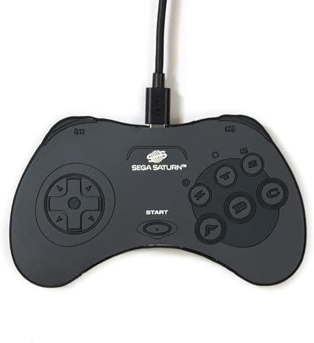 Image of Numskull Official SEGA Saturn Controller Wireless Charger Pad - 10W Fast Qi Charger for all Qi Wireless devices