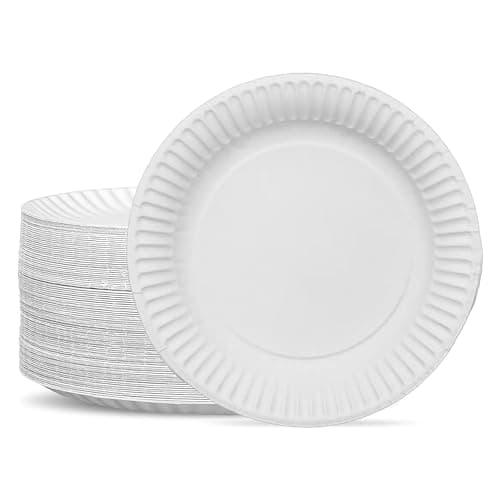 Image of G4GADGET 100 Paper Plates 23cm - 9inch Paper, Disposable, Party