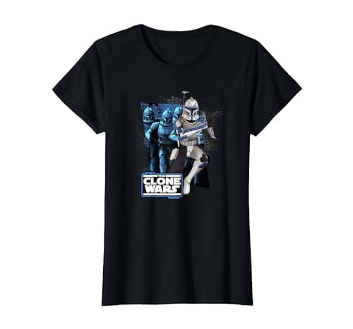 Image of Star Wars The Clone Wars Rex Trooper T-Shirt, Women, Black, X-Small