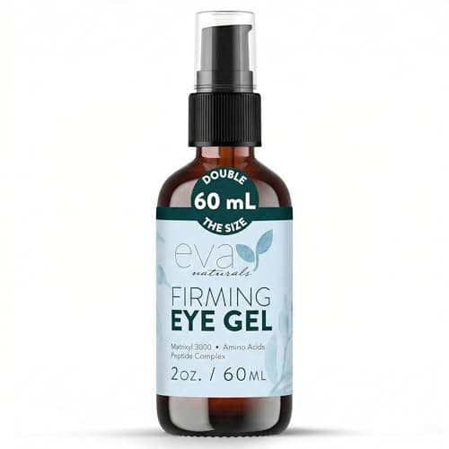Image of Eva Naturals Eye Gel – Anti-Aging Treatment for Dark Circles, Puffiness, Under Eye Bags & Wrinkles – Hydrating Peptide & Hyaluronic Acid Formula for Firming, Smoothing & Revitalized Skin (60 mL)