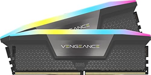 Image of CORSAIR VENGEANCE RGB DDR5 64GB (2x32GB) DDR5 6000MHz CL30 AMD EXPO Intel XMP iCUE Compatible Computer Memory – Gray (CMH64GX5M2B6000Z30)