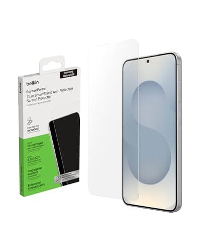 Image of Belkin ScreenForce Titan SmartShield Anti-Reflective Samsung Galaxy S26 Screen Protector, Scratch Resistant Impact Protection, Anti-Fingerprint, Ultra-Thin with Easy Align Tray for Application