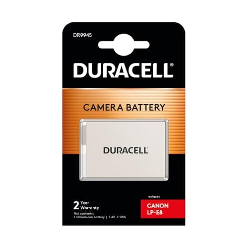 Image of Duracell DR9945 Premium Analog Canon LP-E8 Battery for EOS 550D 600D 700D 7.4V 1020mAh , white