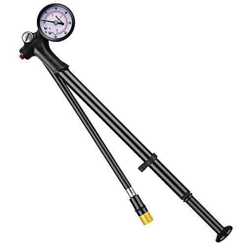 Image of Shock Pump, [300 PSI] [Fit Presta Schrader] Diyife High Pressure Front Fork Pump with Gauge, Air Release Button, Portable Bike Suspension Pump Mini Pump for Bicycle, Shock Absorber, Wheelchair