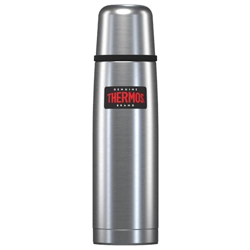 Image of Thermos - Light and Compact Flask Stainless Steel (500ml) - Premium Leak Proof Insulated Tea & Coffee Flask for Hot & Cold Drinks, Built-in Cup, Push Button Stopper, BPA-Free, Durable Steel