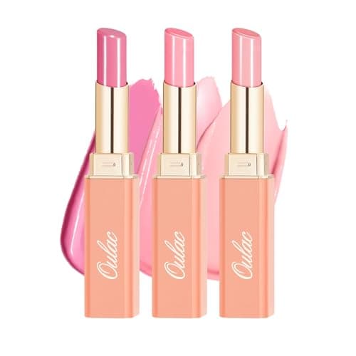 Image of Oulac Pink Lipsticks Set - Moisturizing Lipsticks for Dry Lips, Medium Coverage | Glossy Finish, Juicy Look, Vegan (07/20/22)