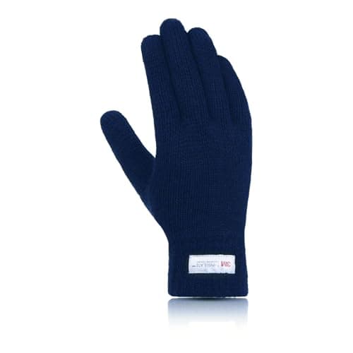 Image of GM Apparel Kids Knitted Thinsulate Thermal Gloves - 3M Insulated Full Finger Gloves Mittens for Kids Boys or Girls for Cold Winter Weather (Navy Blue, 4-7 Years)