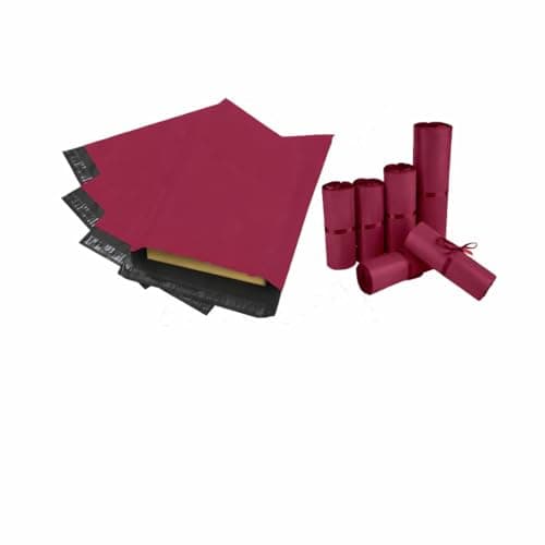 Image of BANGYPOST Dark Red Postal Packaging 12 x 16 Inch – Heavy Duty Waterproof Self-Seal Poly Mailers for Clothing & Parcel Shipping, Tear-Resistant, 50 Pack