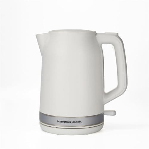 Image of Hamilton Beach Electric Kettle, Ella, 1.7L, Boil Dry Protection, Auto Shut Off, Detachable Filter, Lift & Grip Handle, Push Button Lid, Water Level Window, UK Strix Technology, Matte White - HBK3045MW