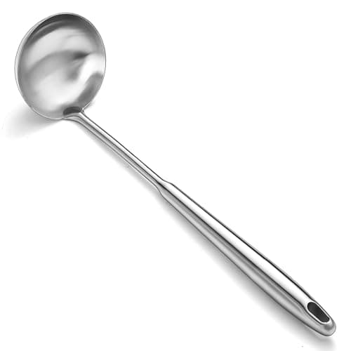 Image of ReaNea Stainless Steel Soup Ladle – Extra-Deep Large-Capacity Ladle with Long Hollow Handle, Dishwasher Safe, Easy to Clean – Ideal for Soup, Stew, Broth & Sauce