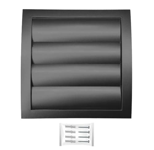 Image of H&C VENT Anthracite Ventilation Gravity Grille 190mm with 125mm 5 inch Connector│ Air Vent Covers with Flaps and Insect Protection │ Extractor Cover for Duct Pipe, Wall, Window │ Inside and Outside