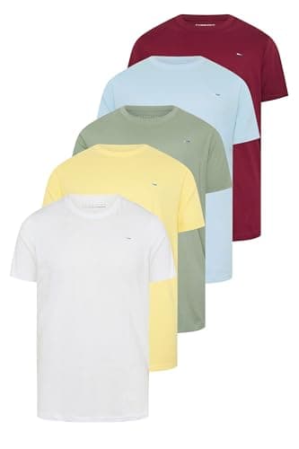 Image of BadRhino Big & Tall 5 Pack/Green/Blue/Red/White Core T-Shirts - Men's - Plus Size Curve