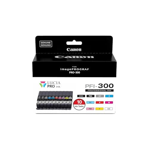 Image of Canon PFI-300 Lucia PRO Ink, 10 Ink Tanks, Compatible to imagePROGRAF PRO-300 Printer, Multi, Standard (4192C007)