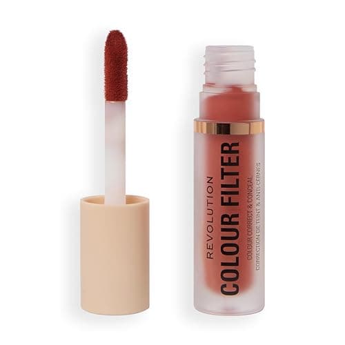 Image of Revolution Colour Filter Correcting Concealer, Buildable Full Coverage Makeup, Soft Matte Finish, Long-Lasting, Vegan & Cruelty-Free, Cinnamon, 4g