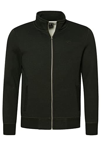 Image of Superdry Mens Organic Cotton Vintage Logo Zip Track Top, Slim Fit, Dark Olive Marl, M
