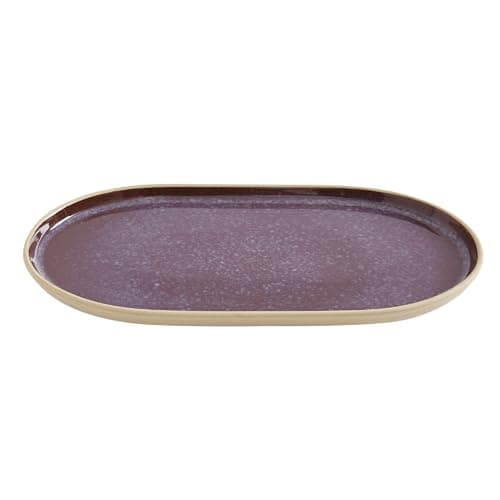 Image of Portmeirion Minerals Oval Serving Platter, 13.7"x 7.5" Large Serving Dish for Entertaining, Oven Safe Dinnerware Serving Tray, Dishwasher and Microwave Safe, Amethyst