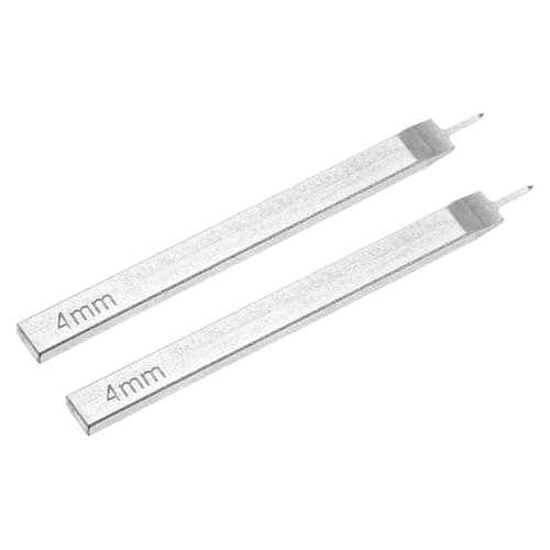 Image of sourcing map 2Pcs Stitching Punch 4mm 1 Prong Carbon Steel 2Pcs Punch Hole Tool Chisel for DIY Craft Handbag Wallets Card Belt Holders Key Holders Belts, White