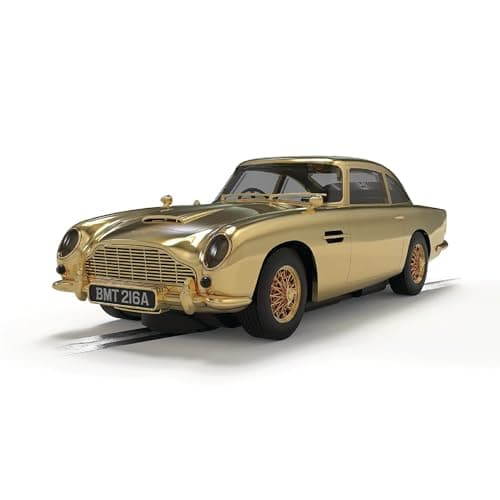 Image of Scalextric Cars - C4550A James Bond Aston Martin DB5 - Goldfinger - 60th Anniversary Gold Edition - Toy Slot Car for use with Scalextric Race Tracks or Set - Small Kids Gift Ideas for Boy/Girl