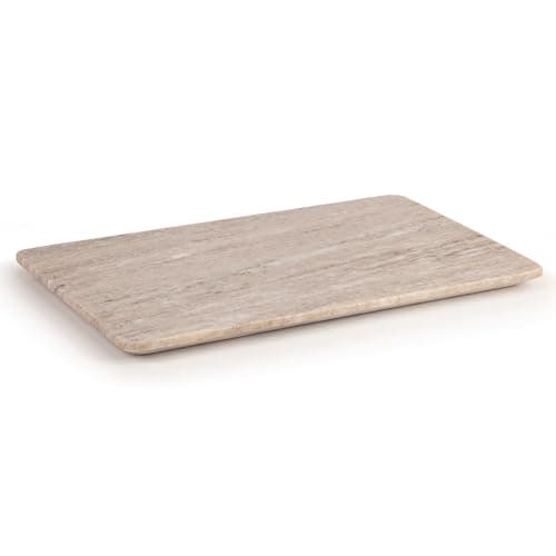 Image of EHC Large Natural Marble 3 in 1 Chopping Board, Serving Tray Or Decorative Tray with Anti-Slip Pads, Multi-Purpose Kitchen & Serving Boards, Natural, 37.5 x 22 x 2 cm