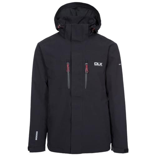 Image of Trespass DLX Mens Waterproof Jacket with Zip Off Hood, Pockets and Taped Seams Oswalt