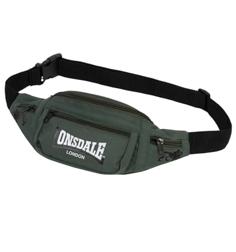 Image of Lonsdale Hip Bag One Size Olive/Black/White, Olive/Black/White, Standard Size, Bum Bag