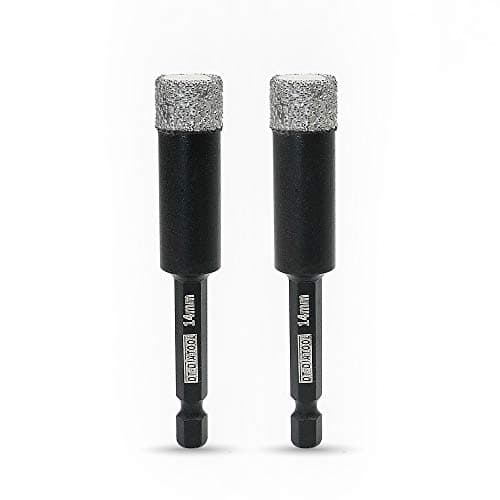 Image of DT-DIATOOL Hex Shank Quick Change Dry Diamond Drill Core Bits 2PCS 14mm Vacuum Brazed Hole Saw for Tile Porcelain Ceramic Marble Granite