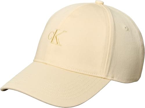 Image of Calvin Klein Women's Monogram Embroidery Baseball Cap LV04K5024G Cap, White (Parsnip), One Size