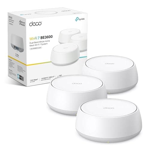Image of TP-Link Deco BE3600(3-pack) Mesh WiFi 7 System, Dual-Band AI Roaming Router, MLO, 4K-QAM, HomeShield, Whole Home Coverage, 150+ Devices Connection, Extender Booster, VPN, Google Home/Alexa