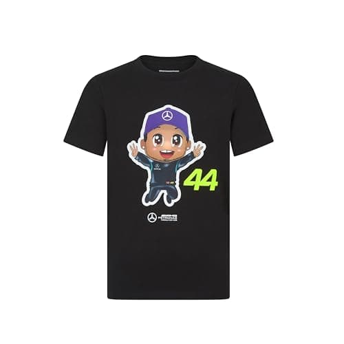 Image of Mercedes AMG Petronas F1 Kids' Lewis Hamilton Tshirt - Black - Size: 11/12 Years