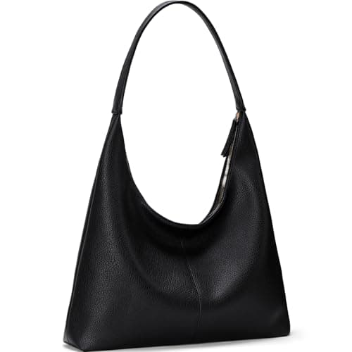Image of WantGor Large Tote Bag for Women, Vegan Leather Shoulder Purses Casual Slouchy Totes Bag Ladies Work Laptop Travel Handbags (Black)