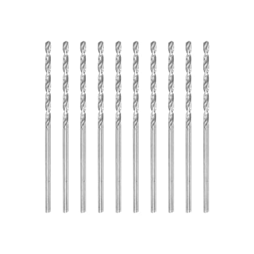 Image of sourcing map 10 Pcs 1.75mm HSS(High Speed Steel) W6542 Micro Drill Bits, Fully Ground Jobber 46mm Length Drill Bit for Mild Steel Copper Aluminum
