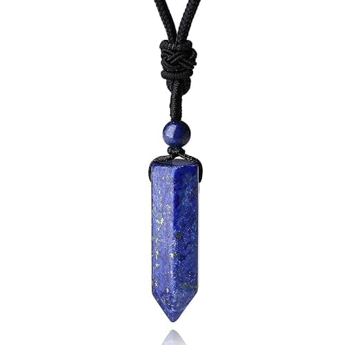 Image of XIANNVXI Blue Lapis Lazuli Necklace Lapis Lazuli Healing Pendant Blue Crystal Necklace for Men Gemstone tone Pendant Jewellery