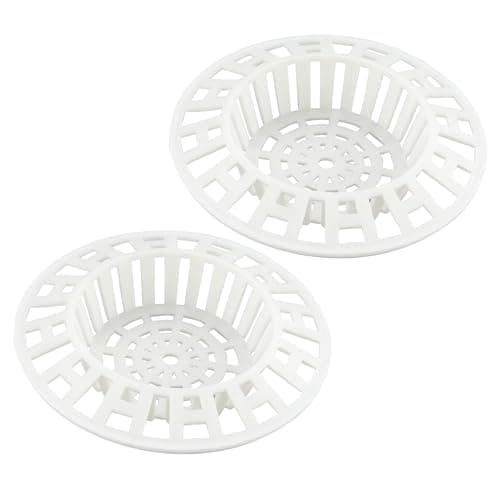 Image of 2 Pcs Plastic Sink Strainer, White Drain Hair Catcher Hair Plug Hole Plastic Lightweight Sink Filter Hair Trap Catch Waste Filter Plug Drain Filter Hair Stopper for Kitchen Bathroom Bathtub Shower