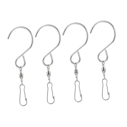 Image of FUNOMOCYA 4Pcs Stainless Steel Swivel S Hooks for Hanging Bird Feeders Flower Baskets and Wind Chimes Durable Outdoor Garden Hooks for Heavy Duty Use and Reliable Performance
