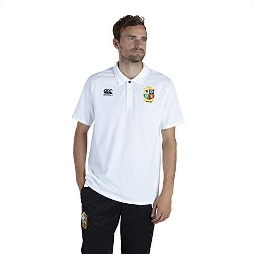 Image of Canterbury of New Zealand Men's British and Irish Lions Rugby Pique Polo Shirt, Bright White, S