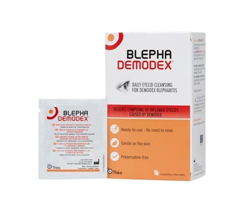 Image of Blephademodex Preservative Free Eyelid Wipes | Relieves symptoms of inflamed eyelids caused by Demodex Blepharitis. Clinically proven to improve symptoms linked to Demodex. Pack of 30 sterile wipes