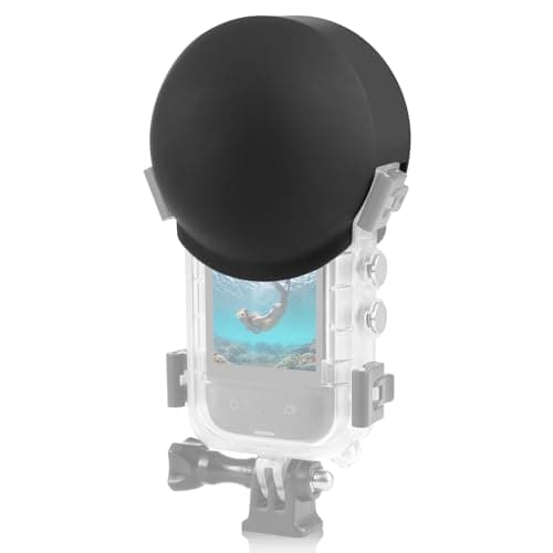 Image of PULUZ Lens Cover for Insta360 X3 Invisible Dive Case, Insta 360 X4 Underwater Waterproof Diving Case Lens Cap Guard, Action Camera Accessories (Black)