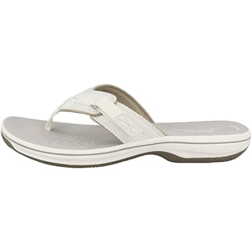 Image of Clarks Women's Brinkley Sea Flip Flops, White White Synthetic, 5 UK