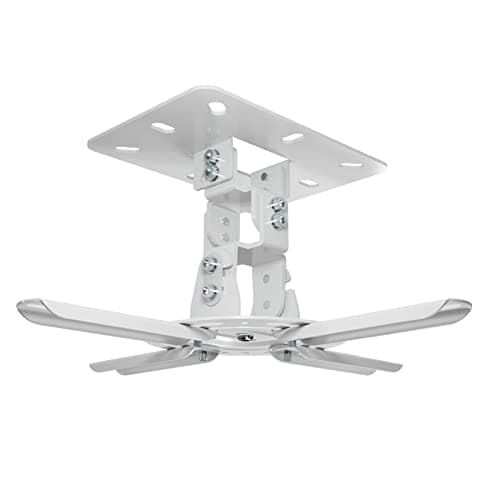 Image of XINLEI Projector Ceiling Wall Mount, Universal Projector Wall Mount with 360°Rotation, 40°Swivel and 30°Tilt, Heavy Duty Adjustable Clamp, Capacity 13.6kg, White PR14W
