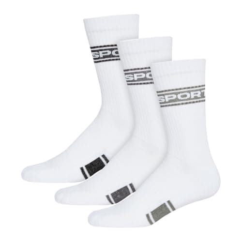 Image of DKNY Mens 3 pack Sport Socks Lacon Cotton White Mens 7-11