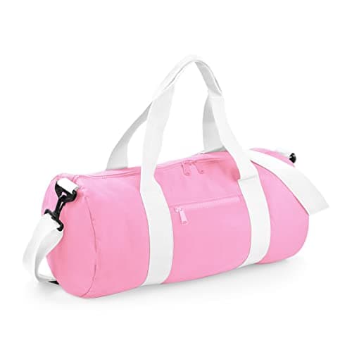 Image of BagBase BG140 Original Barrel Bag - Classic Pink/Off White