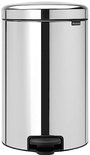 Image of Brabantia 113987 Pedal Bin newIcon with Plastic Inner Bucket, 20 Litre - Brilliant Steel