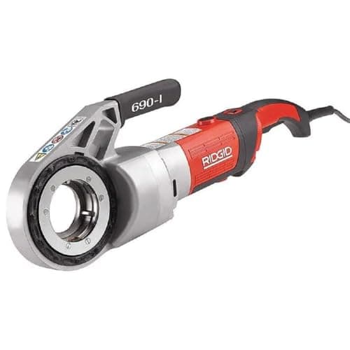 Image of RIDGID 44923 Model 690-I Hand-Held Power Drive Kit, Pipe Threading Machine and 1/2-Inch to 2-Inch 11-R NPT Pipe Threading Die Heads with Carrying Case
