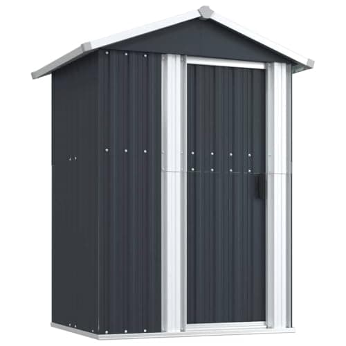 Image of Garden Shed Anthracite in Galvanised Steel by vidaXL - Spacious Outdoor Storage Solution for Garden Tools and Pool Accessories