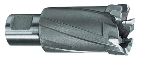 Image of RUKO Tungsten Carbide Core Drill Bit with Cutting Edges and 3/4 inches Weldon Shank, Bright Finish, 45.0 mm Diameter, 84.0 mm Length, R108745