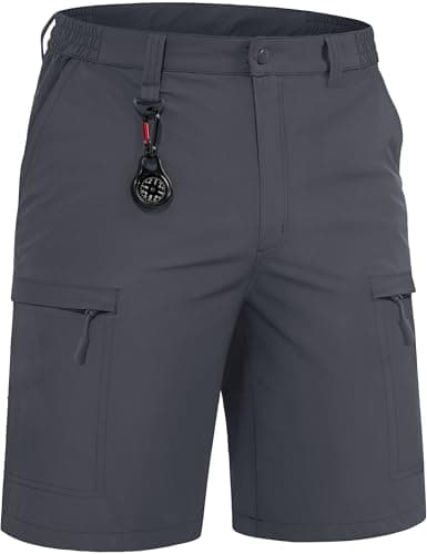 Image of TACVASEN Mens Cargo Hiking Shorts Lightweight Water Resistant D-Ring Shorts for Golf Work with 5 Pockets,Dark Grey,34